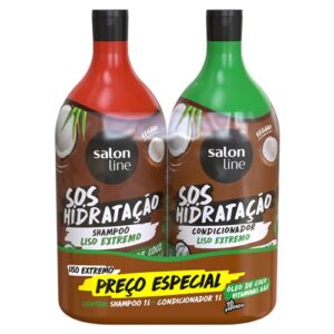 Kit Sos Hidratação Liso Extremo Shampoo E Condicionador 1 Lt - Salon Line