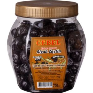 Cebel Siyah Zeytin Cok Iri Taneli 700g
