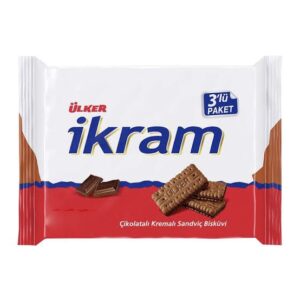 Ulker Ikram Sandwich Biscuits with Chocolate Cream 3×84 g / Ülker İkram Çikolatalı Kremalı Sandwich Bisküvi 3×84 g