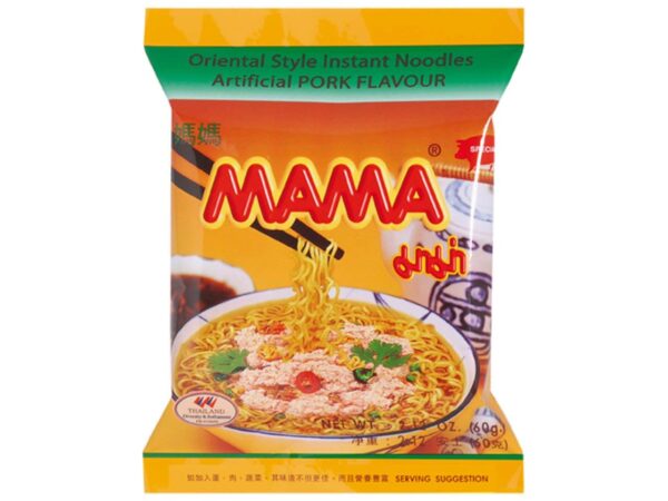 MAMA Oriental Style Instant Ramen Noodles, Artificial Pork Flavor, 2.11 Ounce each
