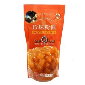 Golden Boba Bubble Tea Tapioca Pearl Ready in 5 Minutes 250g