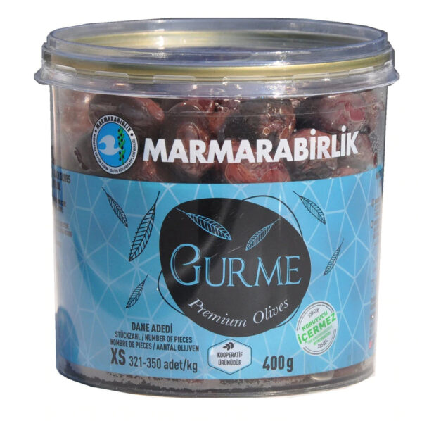 MARMARABIRLIK GURME SIYAZ ZEYTIN (XS) / BLACK PREMIUM OLIVES 400G