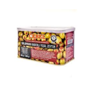 Cebel seedless green olives with red pepper kernels 600g