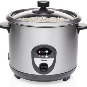 Tristar RK Rice Cooker, Boil Dry Protection, Black Stainless Steel
