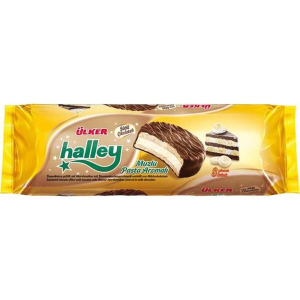 Ülker Halley Muzlu Pasta Tadında Sandviç Bisküvi 210 g