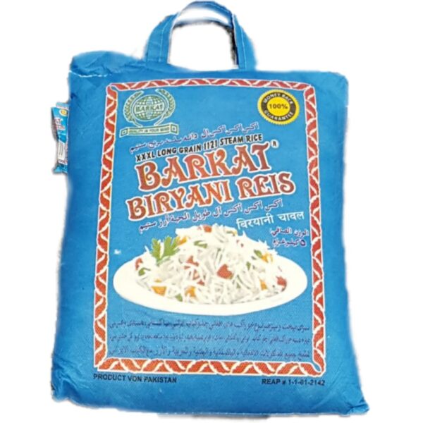 Barkat XXxL Long Grain Steam Biryani Rice - 2Kg